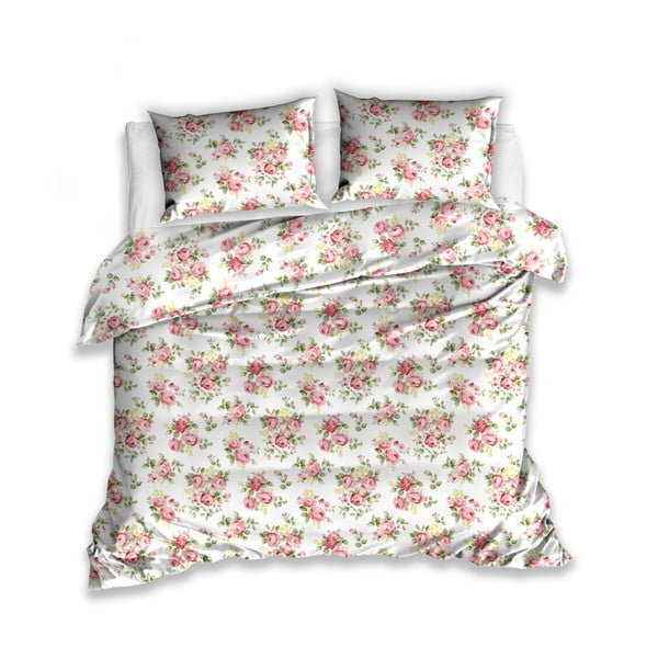 Lenjerie de pat din bumbac pentru pat dublu, cu 2 fețe de pernă CARBOTEX Rosie, 220 x 200 cm