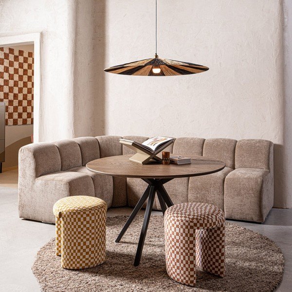 Scaun tip taburet galben tapițat Charlie – WOOOD-image-1