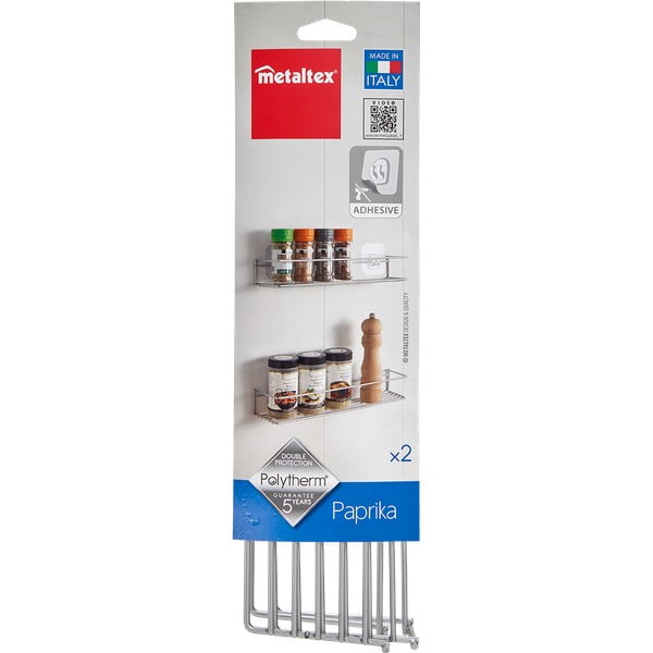 Set de 2 rafturi de perete pentru condimente Metaltex-image-1