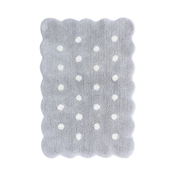 Covor pentru copii gri lavabil/țesut manual din bumbac 70x100 cm Mini Biscuit Pearl Grey – Lorena Canals