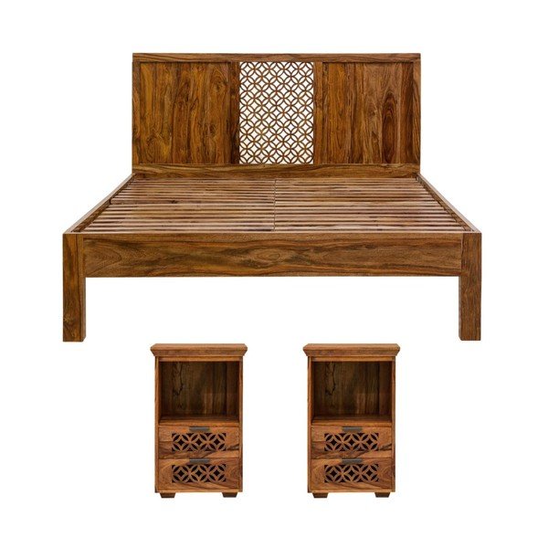 Pat din lemn masiv de palisandru Massive Home Rosie, 160 x 200 cm-image-3