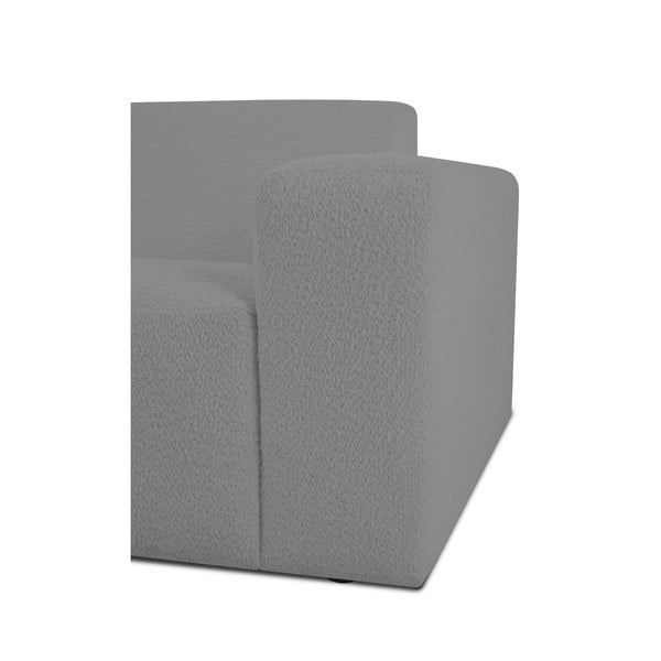 Modul pentru canapea gri cu tapițerie din stofă bouclé (cu colț pe partea dreaptă) Roxy – Scandic-image-3