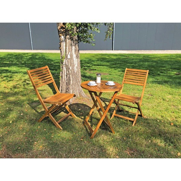 Set de dining pentru grădină în culoare naturală din lemn de acacia pentru 2 persoane Ibarra – Garden Pleasure-image-4