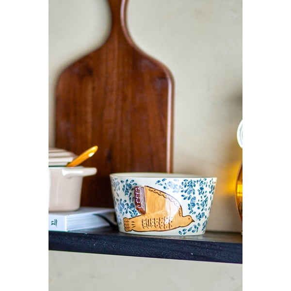 Bol mic alb-albastru din gresie 460 ml Hezha – Bloomingville-image-2