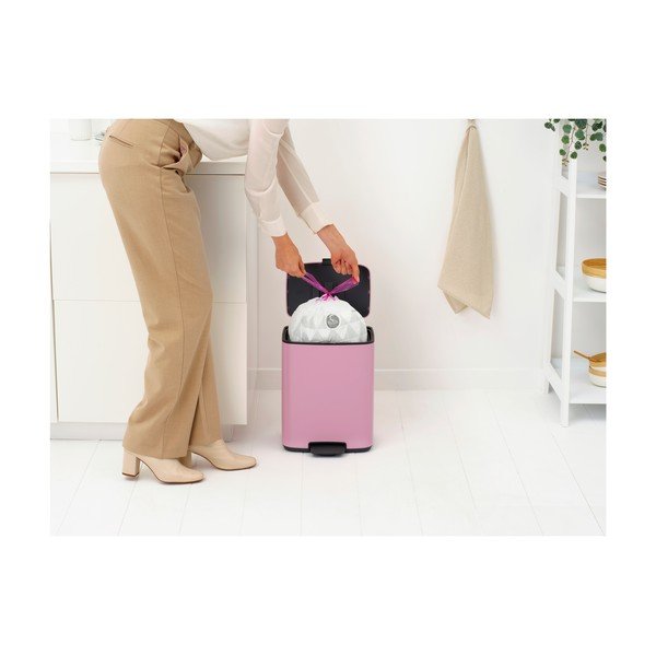 Coș de gunoi roz cu pedală din oțel 12 l Bo – Brabantia-image-3