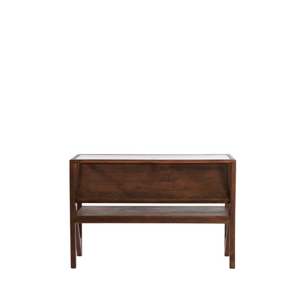 Masă consolă în culoare naturală cu blat din sticlă 41x119 cm Yuki – Light & Living-image-3