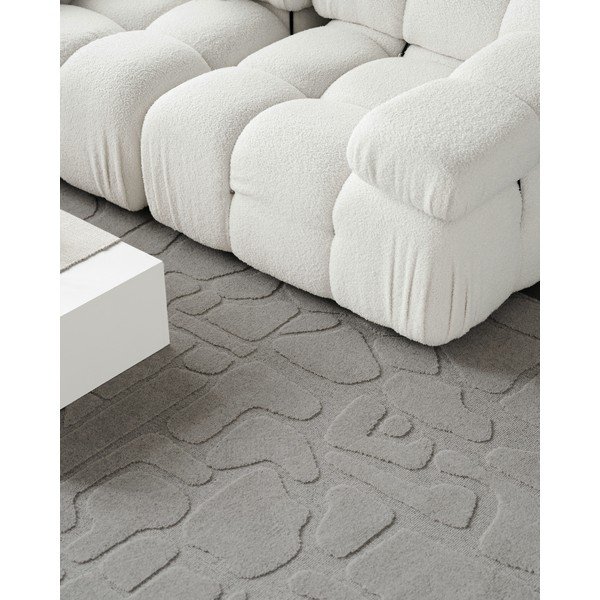 Covor gri din lână 160x230 cm Morphic Dunes – Agnella-image-4