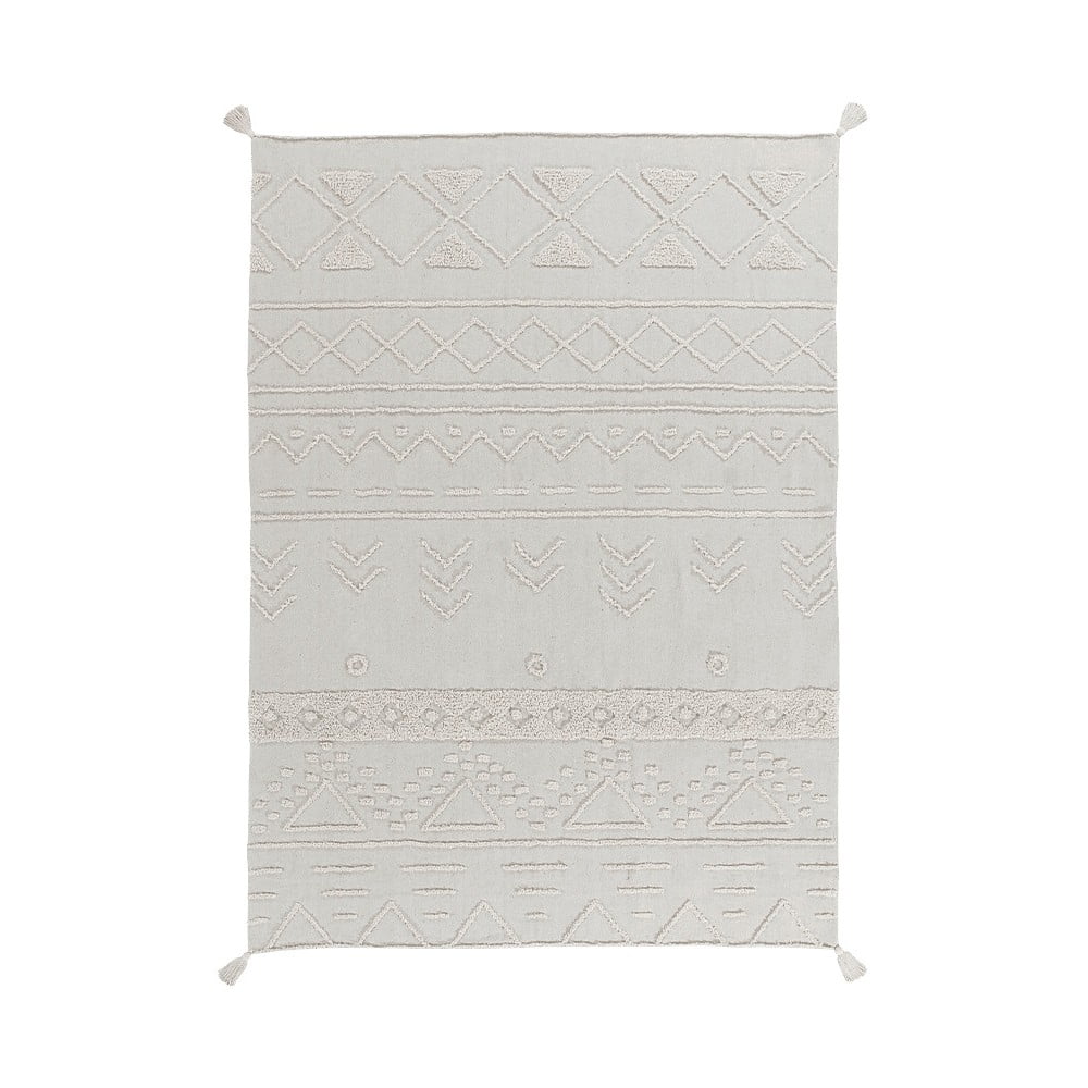 Covor alb lavabil/țesut manual din bumbac 200x300 cm Tribu Natural – Lorena Canals