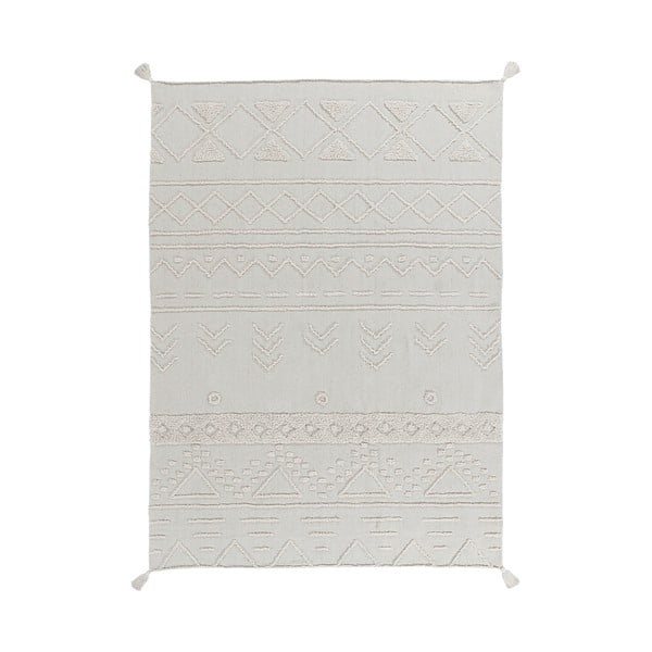 Covor alb lavabil/țesut manual din bumbac 200x300 cm Tribu Natural – Lorena Canals