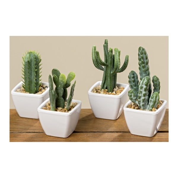Set 4 cactuși artificiali cu ghiveci Boltze Cactus