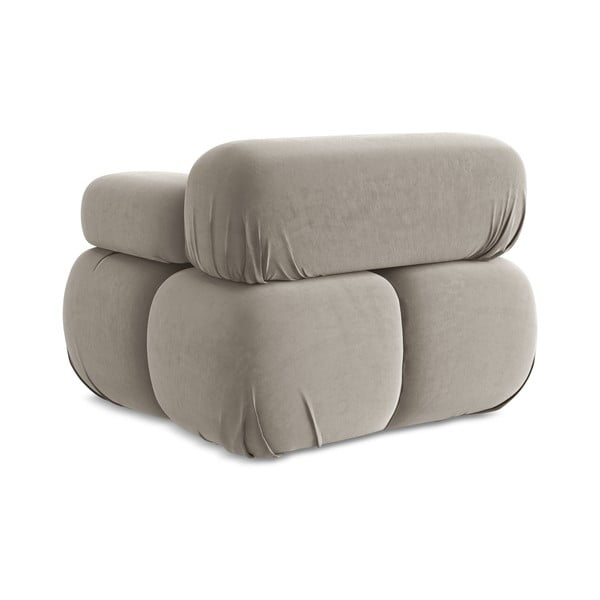 Modul pentru canapea modulară bej cu tapițerie din catifea (cu colț pe partea dreaptă) Lokua – Makamii-image-4