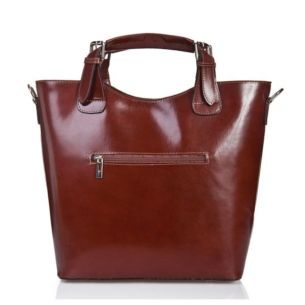 Poșetă din piele Massimo Castelli Valeria, maro-image-2