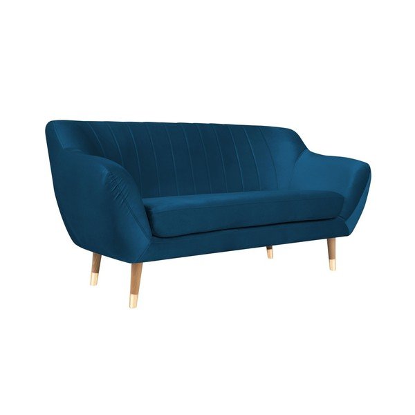 Canapea cu tapițerie din catifea Mazzini Sofas Benito, albastru, 158 cm-image-2