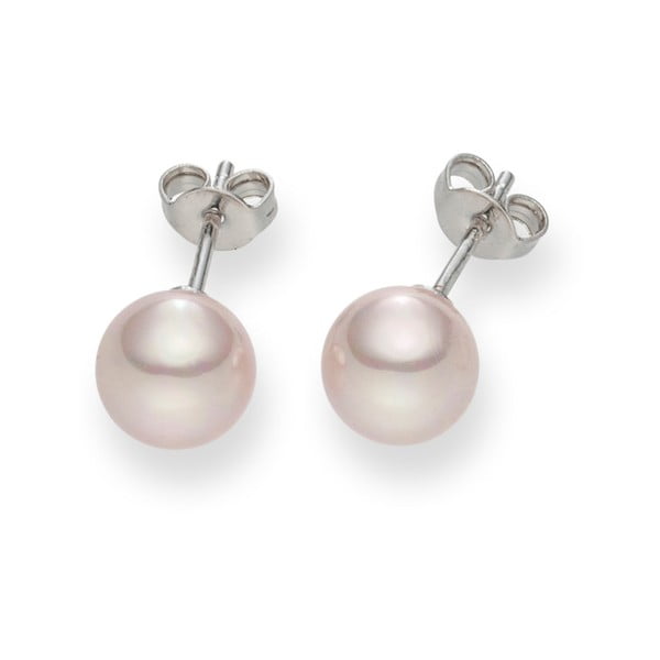 Cercei cu perle Pearls of London Mystic, roz