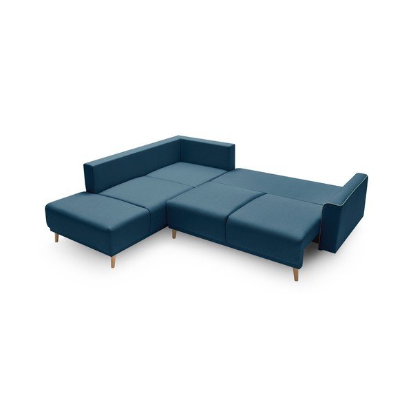 Colțar extensibil cu șezlong pe partea stângă Bobochic Paris Mola L, albastru navy-image-3