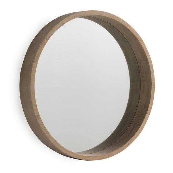 Oglindă cu ramă de perete din lemn paulownia Geese Pure, Ø 62 cm