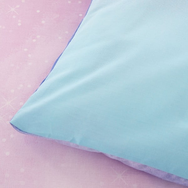 Lenjerie de pat pentru copii albastră/roz pentru pat de o persoană 135x200 cm Ombre Rainbow Clouds – Catherine Lansfield-image-3