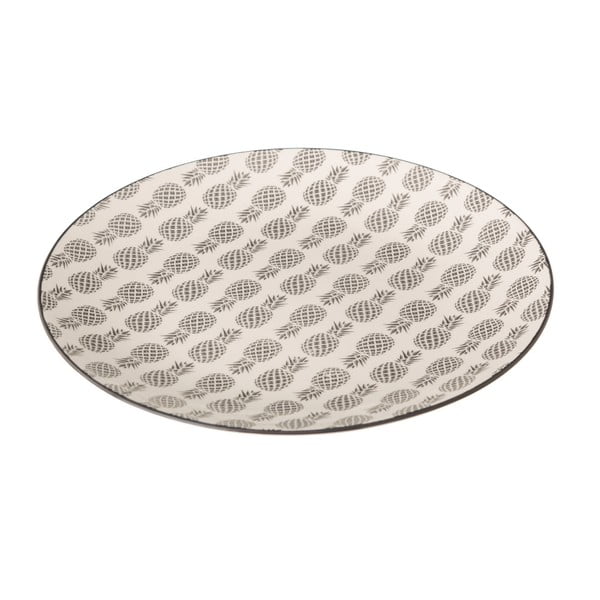 Farfurie din porțelan Unimasa Pinna, alb-gri, 25,6 cm