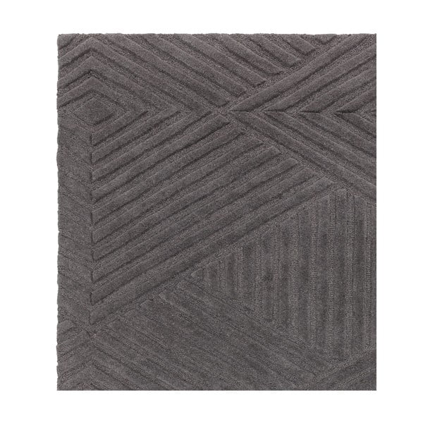 Covor gri antracit din lână 160x230 cm Hague – Asiatic Carpets-image-3