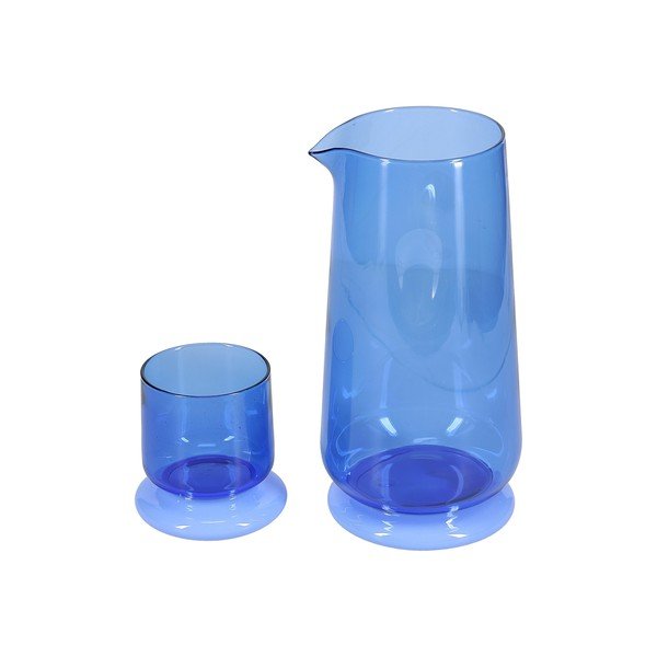Carafă cu pahar albastre din sticlă 1,4 l Marlo – ONA-image-4