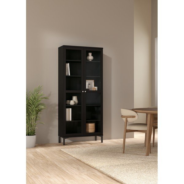 Vitrină neagră 89x203 cm Roma – Tvilum-image-1