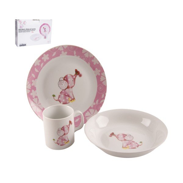 Set 3 articole veselă din porțelan pentru copii Orion Elephant