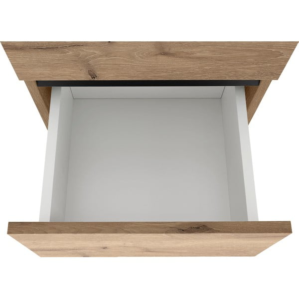 Dulap de baie în culoare naturală înalt/îngust cu aspect de lemn de stejar 38x130 cm Wisla – Støraa-image-1