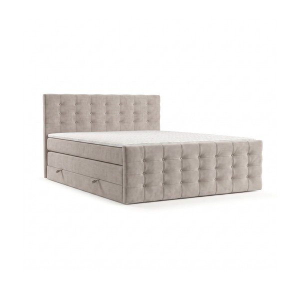 Pat boxspring bej cu spațiu de depozitare 160x200 cm Blend – Maison de Rêve