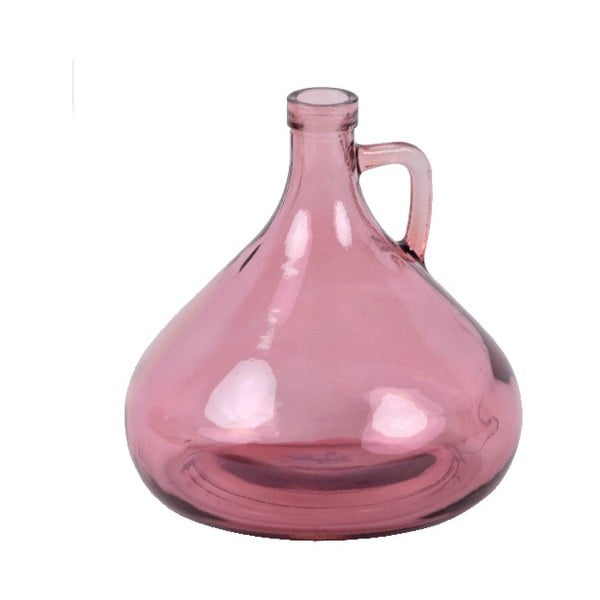 Vază din sticlă reciclată Ego Dekor Cantaro, înălțime 17,5 cm, roz