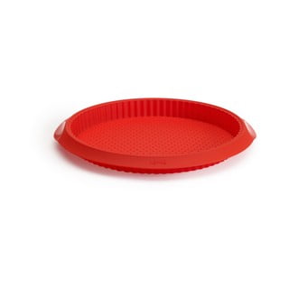 Formă din silicon cu găuri pentru Quiche Lékué, ⌀ 28 cm, roșu