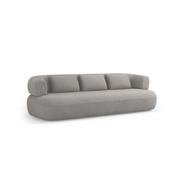 Canapea gri deschis cu tapițerie din țesătură bouclé 226 cm Jenny – Micadoni 