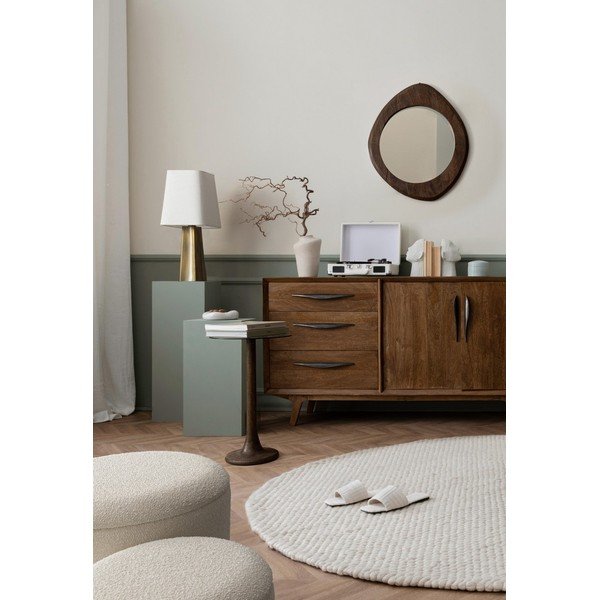 Măsuță auxiliară rotundă cu blat din sticlă ø 35 cm Aberdeen – Bizzotto-image-3