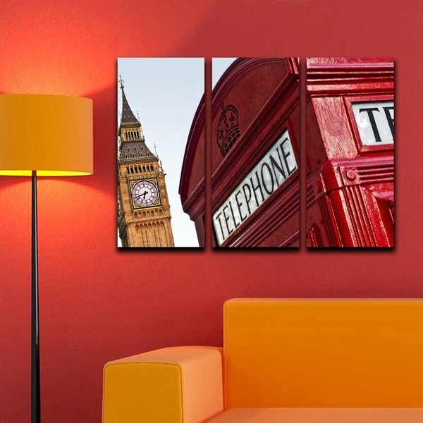 Tablou din 3 piese London Phone-image-1