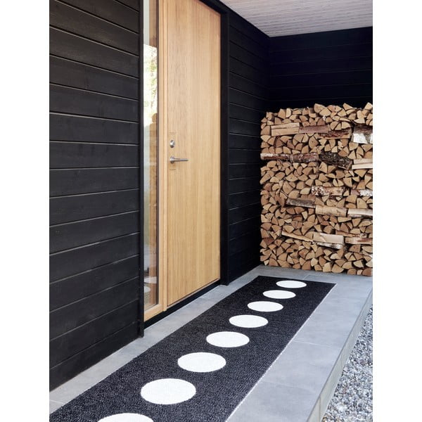 Covor tip traversă pentru interior și exterior alb-negru 70x300 cm Vera Black – Pappelina-image-3