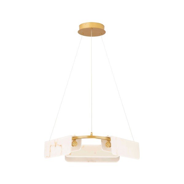 Lustră crem/alămie LED cu intensitate reglabilă cu aspect de marmură ø 63 cm Aider – Nova Luce
