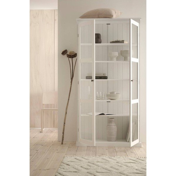 Vitrină albă din MDF 98x193x34 cm Wilma – Ellos Home-image-2