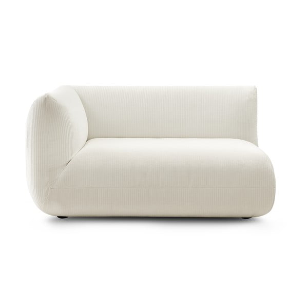 Modul pentru canapea alb cu tapițerie din catifea reiată  (cu colț pe partea stângă ) Lecomte – Bobochic Paris