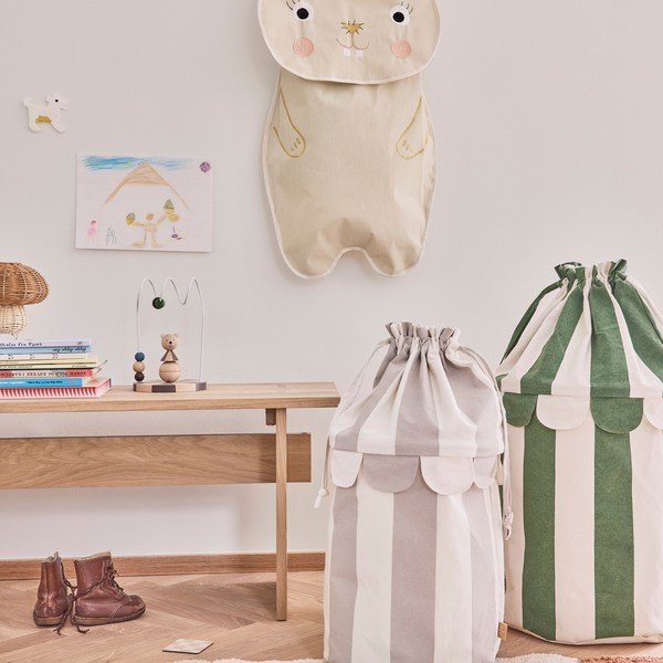 Organizator suspendat crem din material textil 40x1x82 cm Darling Rabbit – OYOY Mini-image-1