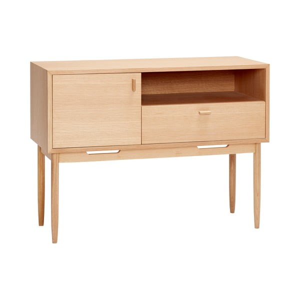 Comodă în culoare naturală înaltă cu aspect de lemn de stejar 100x75 cm Cube – Hübsch-image-1