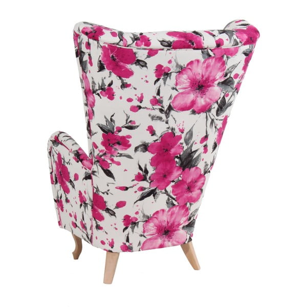Fotoliu cu spătar înalt Max Winzer Aurora, model floral, roz-image-3
