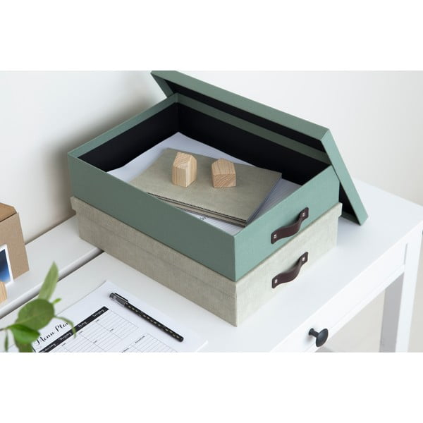 Organizator verde pentru documente din carton Oskar Canvas Paper Laminate – Bigso-image-2