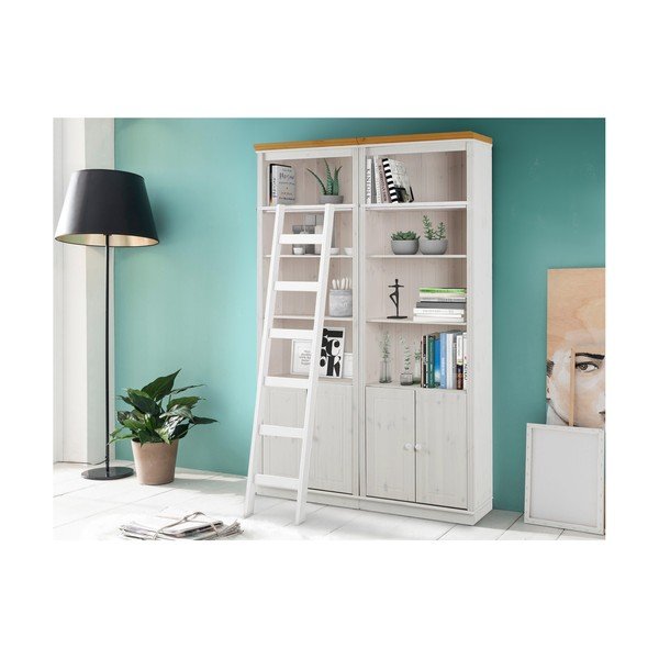 Bibliotecă albă din lemn de pin 148x223 cm Anita – Støraa-image-1