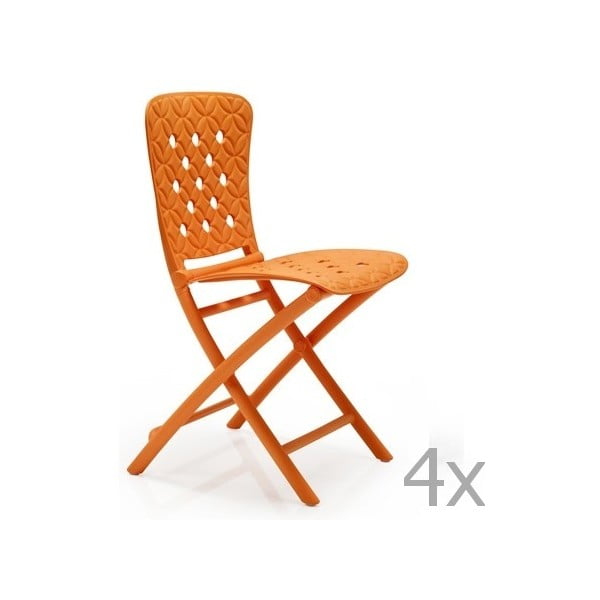 Set 4 scaune de grădină Nardi Zac Classic Spring, portocaliu