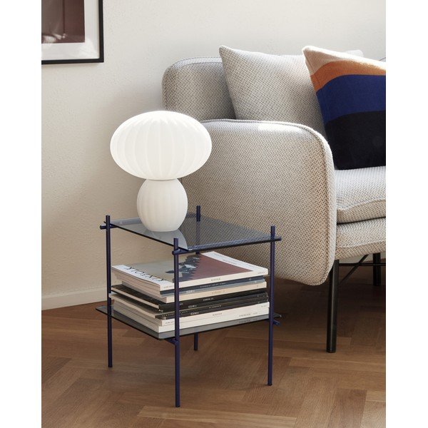 Veioză albă din sticlă (înălțime 28 cm) Kumu – Hübsch-image-1