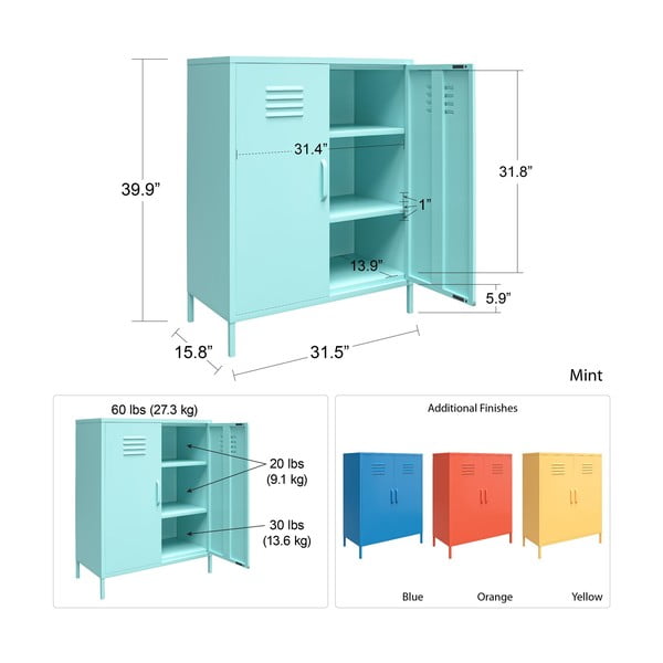 Dulap metalic galben Novogratz Cache, 80 x 102 cm-image-4