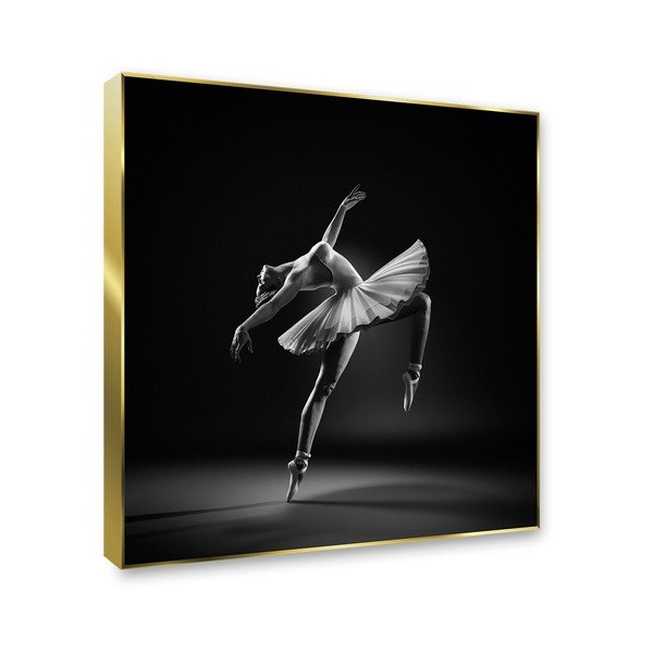 Tablou din sticlă Styler Black Ballerina, 71 x 71 cm-image-1