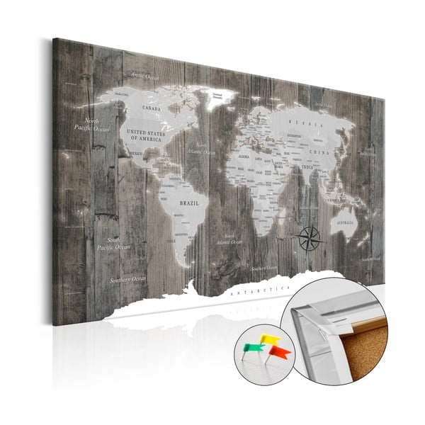 Hartă decorativă a lumii Artgeist World of Wood 90 x 60 cm