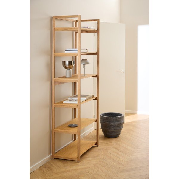 Bibliotecă în culoare naturală cu aspect de lemn de stejar 80x199x40 cm Ludza – Actona-image-2