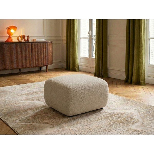 Taburet bej cu tapițerie din țesătură bouclé Montaigne – Bobochic Paris-image-1