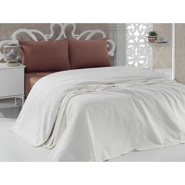 Cuvertură bej din bumbac pentru pat dublu 200x200 cm 3 - Mijolnir-image-1